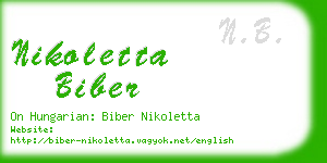 nikoletta biber business card